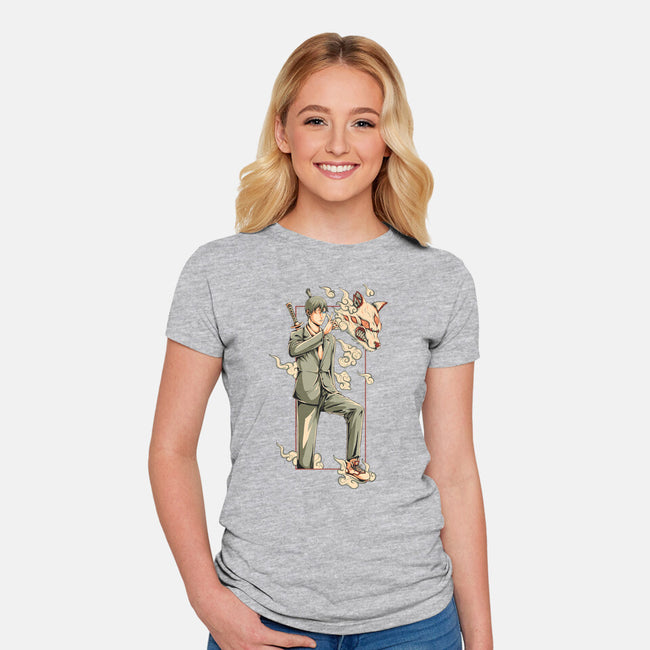 Summon Fox Devil-Womens-Fitted-Tee-ilustraziz