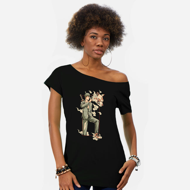 Summon Fox Devil-Womens-Off Shoulder-Tee-ilustraziz