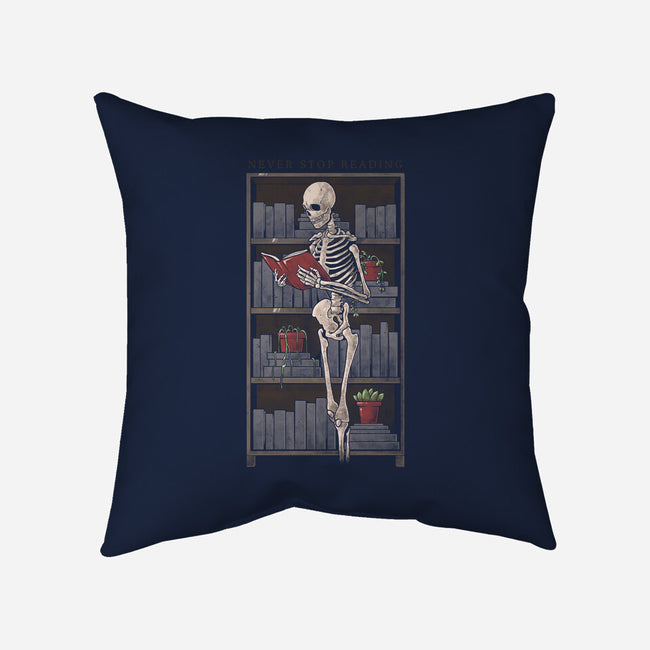 Never Stop Reading-None-Removable Cover-Throw Pillow-eduely