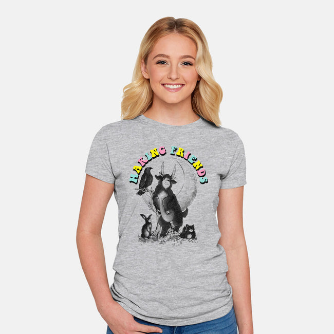 Dark Friends-Womens-Fitted-Tee-eduely