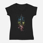 Serenity Space Ship-Womens-V-Neck-Tee-kharmazero