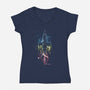 Serenity Space Ship-Womens-V-Neck-Tee-kharmazero
