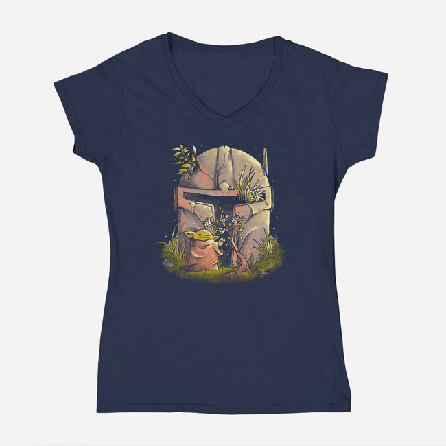 Hunter Helmet-Womens-V-Neck-Tee-eduely