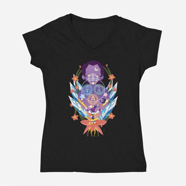 The Witch Of Glyphs-Womens-V-Neck-Tee-SwensonaDesigns