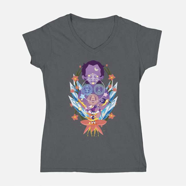 The Witch Of Glyphs-Womens-V-Neck-Tee-SwensonaDesigns