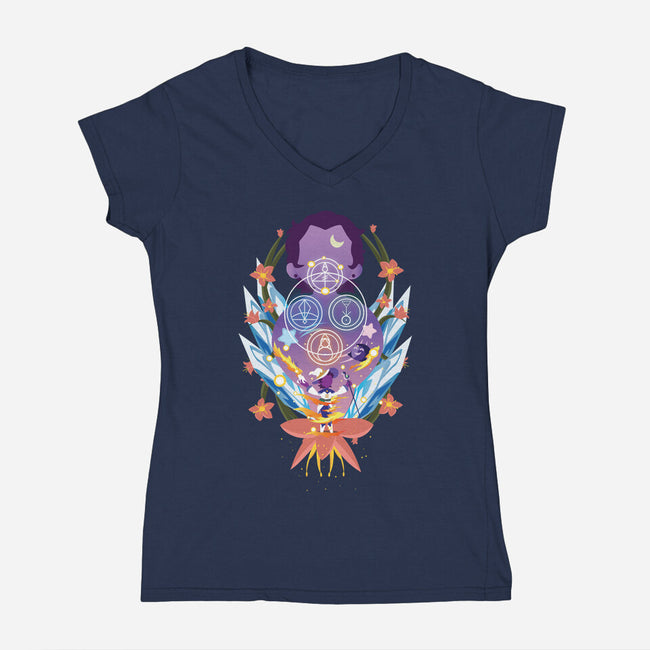 The Witch Of Glyphs-Womens-V-Neck-Tee-SwensonaDesigns
