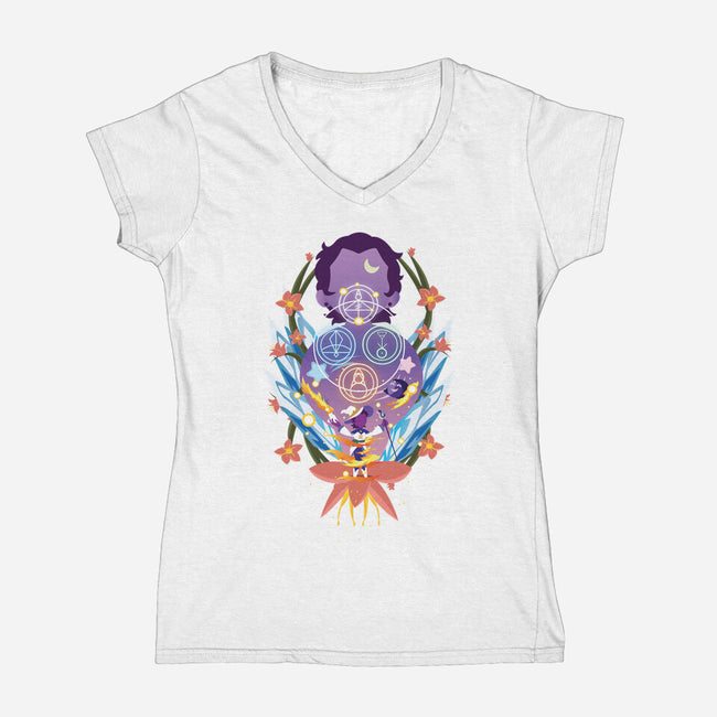 The Witch Of Glyphs-Womens-V-Neck-Tee-SwensonaDesigns