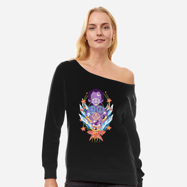 The Witch Of Glyphs-Womens-Off Shoulder-Sweatshirt-SwensonaDesigns