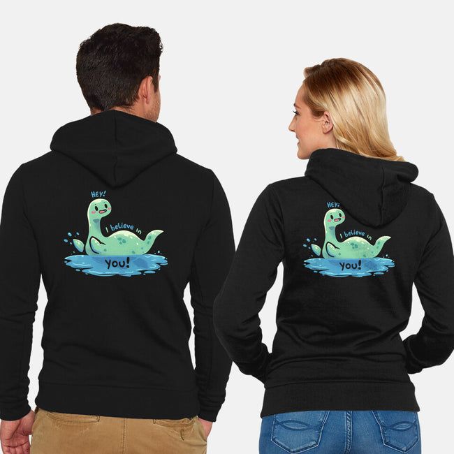 Nessie Believes In You-Unisex-Zip-Up-Sweatshirt-TechraNova