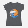 Purrfect Circle-Womens-V-Neck-Tee-erion_designs
