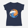 Purrfect Circle-Womens-V-Neck-Tee-erion_designs