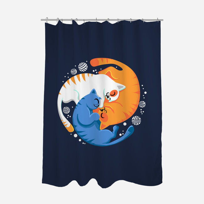 Purrfect Circle-None-Polyester-Shower Curtain-erion_designs
