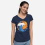 Purrfect Circle-Womens-V-Neck-Tee-erion_designs