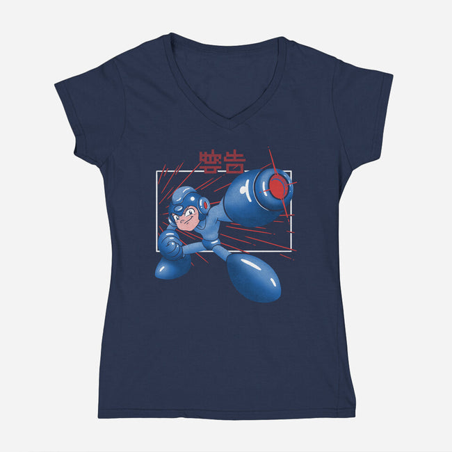 Mega Shooting-Womens-V-Neck-Tee-estudiofitas