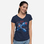 Mega Shooting-Womens-V-Neck-Tee-estudiofitas