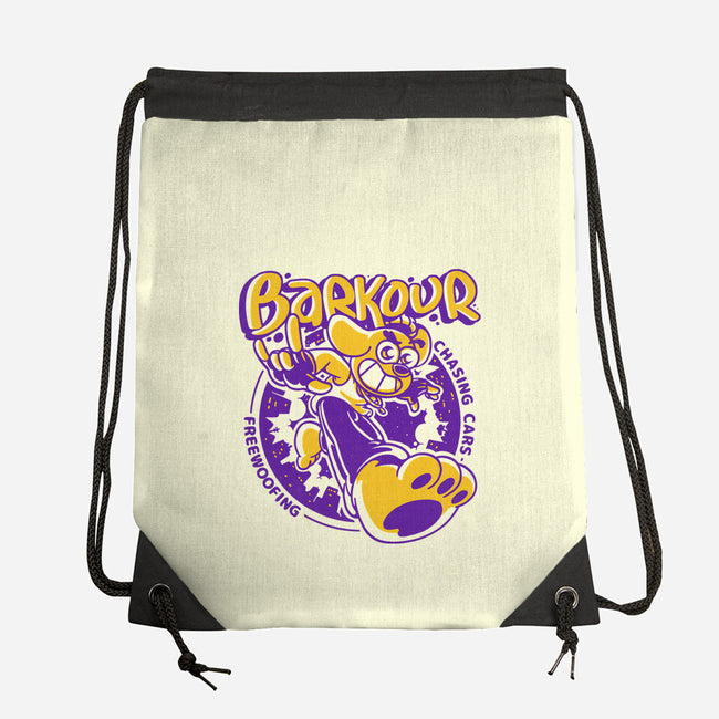 Parkour Dog-None-Drawstring-Bag-estudiofitas