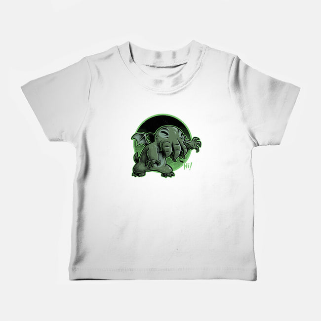 Cthulhu Says Hi-Baby-Basic-Tee-Studio Mootant