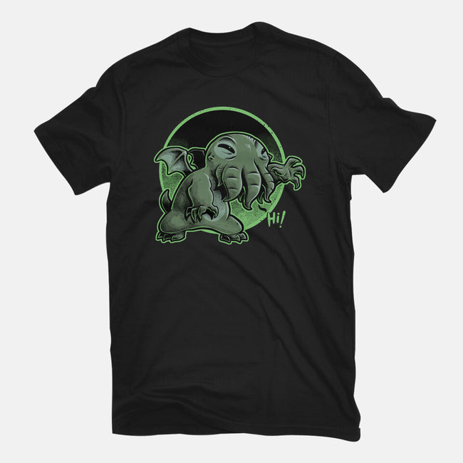 Cthulhu Says Hi-Womens-Fitted-Tee-Studio Mootant