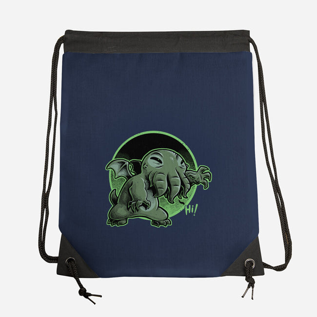 Cthulhu Says Hi-None-Drawstring-Bag-Studio Mootant