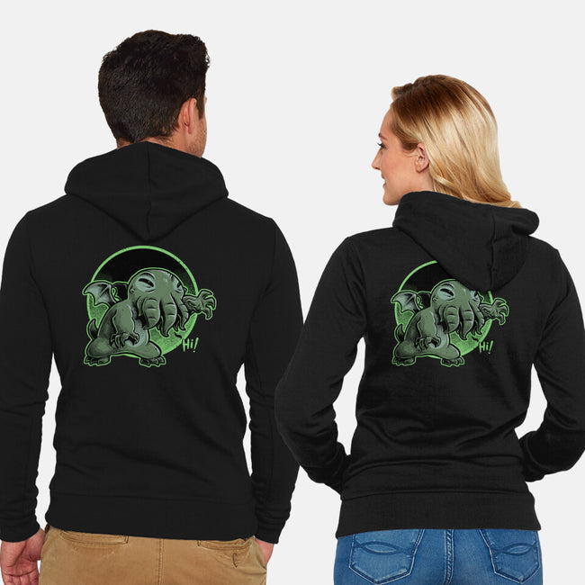 Cthulhu Says Hi-Unisex-Zip-Up-Sweatshirt-Studio Mootant