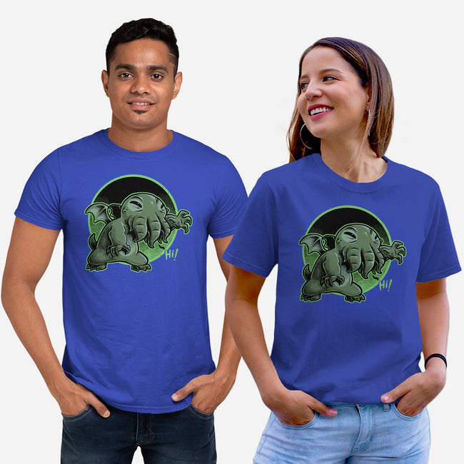 Cthulhu Says Hi-Unisex-Basic-Tee-Studio Mootant