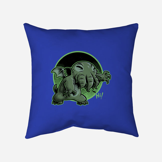 Cthulhu Says Hi-None-Removable Cover-Throw Pillow-Studio Mootant