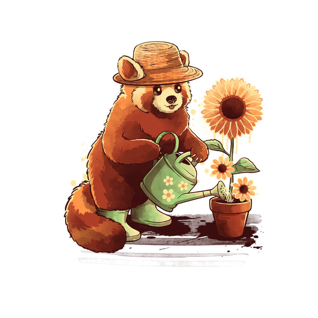 Red Panda Gardener-Baby-Basic-Onesie-NemiMakeit