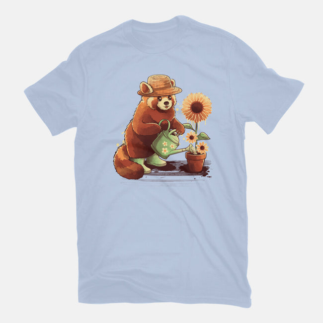 Red Panda Gardener-Unisex-Basic-Tee-NemiMakeit