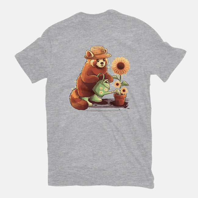 Red Panda Gardener-Unisex-Basic-Tee-NemiMakeit
