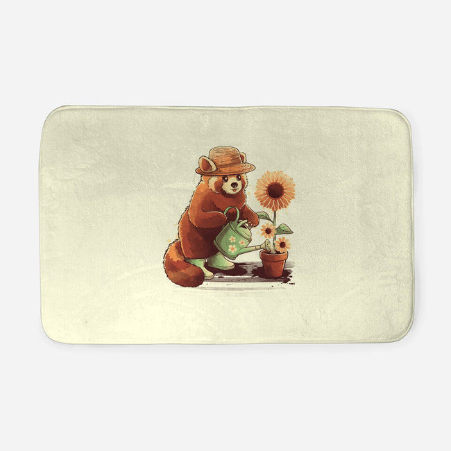 Red Panda Gardener-None-Memory Foam-Bath Mat-NemiMakeit