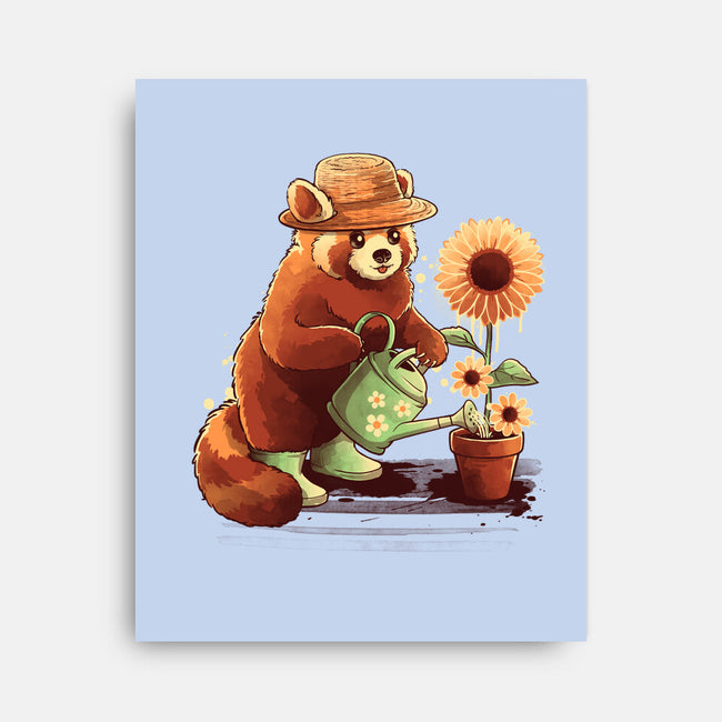 Red Panda Gardener-None-Stretched-Canvas-NemiMakeit