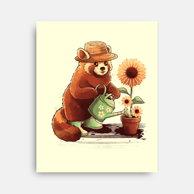 Red Panda Gardener-None-Stretched-Canvas-NemiMakeit