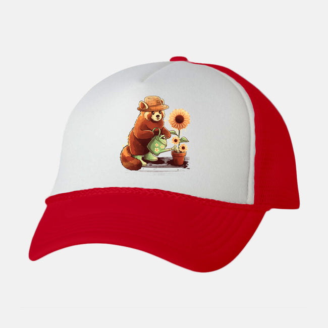 Red Panda Gardener-Unisex-Trucker-Hat-NemiMakeit