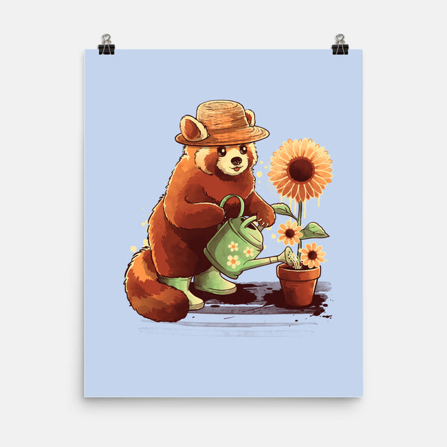 Red Panda Gardener-None-Matte-Poster-NemiMakeit