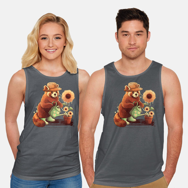 Red Panda Gardener-Unisex-Basic-Tank-NemiMakeit