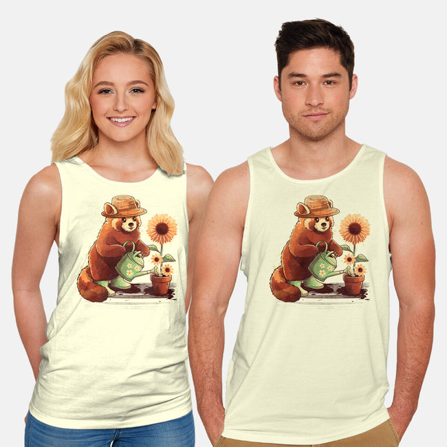 Red Panda Gardener-Unisex-Basic-Tank-NemiMakeit