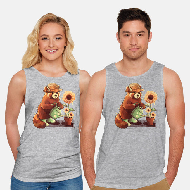 Red Panda Gardener-Unisex-Basic-Tank-NemiMakeit