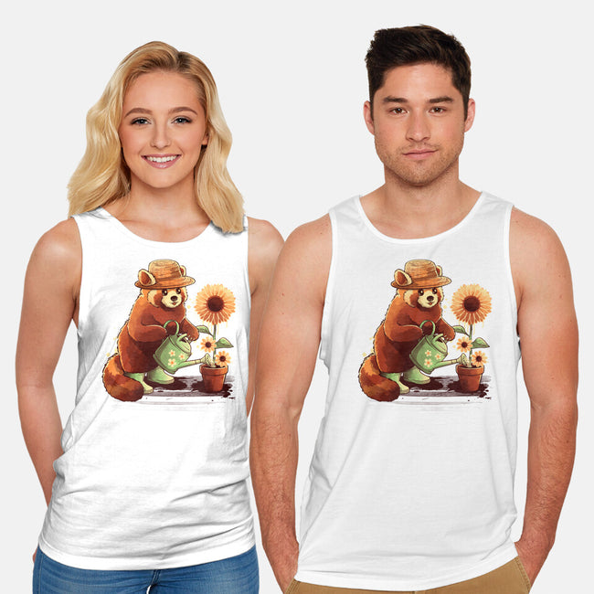 Red Panda Gardener-Unisex-Basic-Tank-NemiMakeit