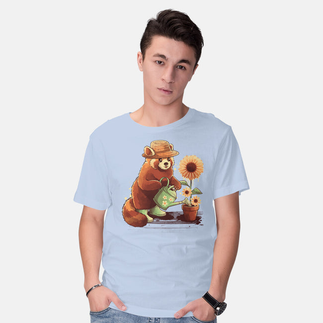 Red Panda Gardener-Mens-Basic-Tee-NemiMakeit