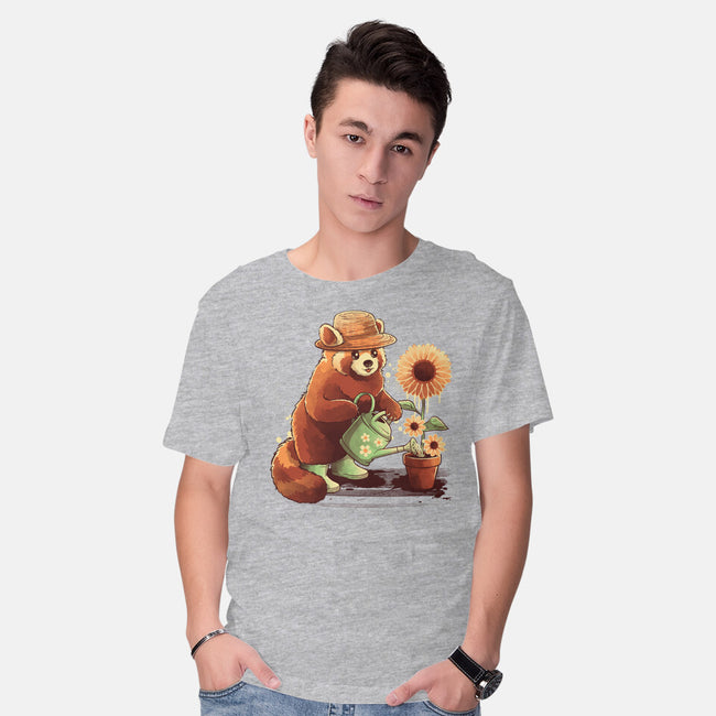 Red Panda Gardener-Mens-Basic-Tee-NemiMakeit