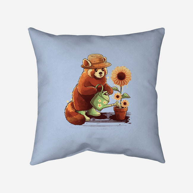 Red Panda Gardener-None-Removable Cover w Insert-Throw Pillow-NemiMakeit