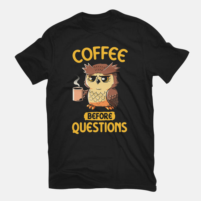 Coffee Before Questions-Mens-Basic-Tee-koalastudio