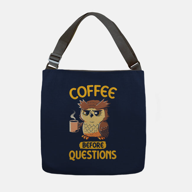 Coffee Before Questions-None-Adjustable Tote-Bag-koalastudio