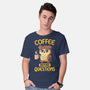 Coffee Before Questions-Mens-Basic-Tee-koalastudio