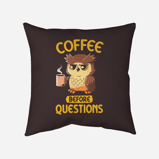 Coffee Before Questions-None-Removable Cover w Insert-Throw Pillow-koalastudio