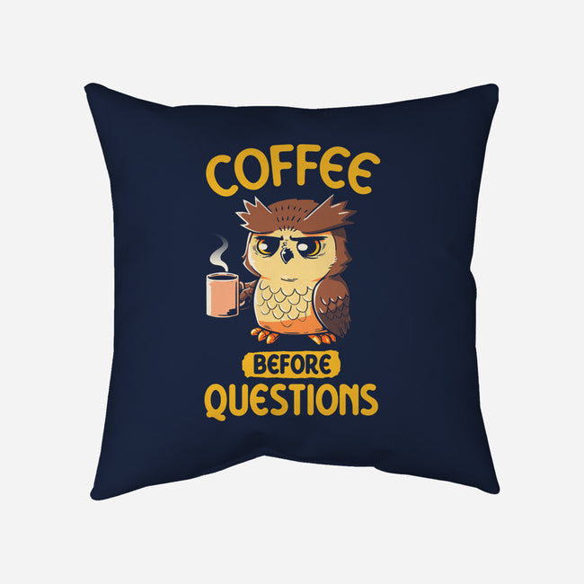 Coffee Before Questions-None-Removable Cover w Insert-Throw Pillow-koalastudio