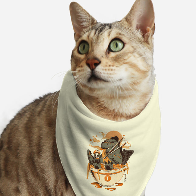 Monster's Ramen Bowl-Cat-Bandana-Pet Collar-ilustrata