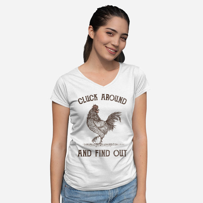 Cluck Around And Find Out-Womens-V-Neck-Tee-kg07