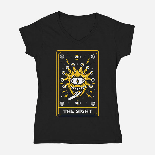 The Sight Tarot Card-Womens-V-Neck-Tee-Logozaste