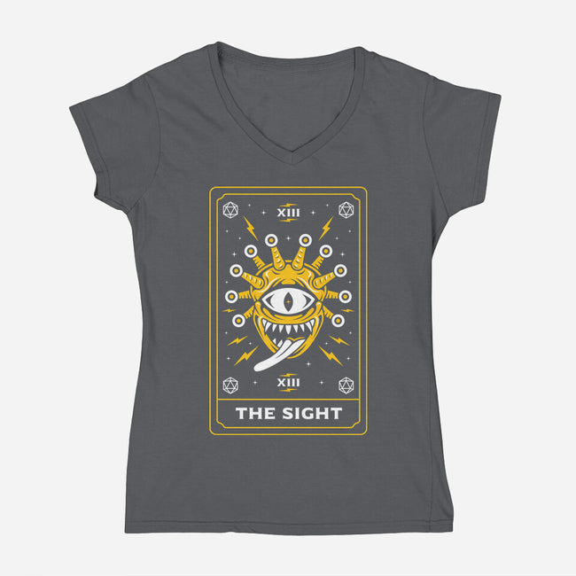 The Sight Tarot Card-Womens-V-Neck-Tee-Logozaste